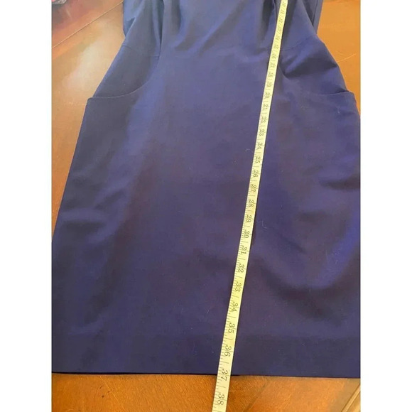 Lafayette 148 New York Cobalt Blue Wool Blend Sheath Dress Size 6 Boatneck - Picture 11 of 11
